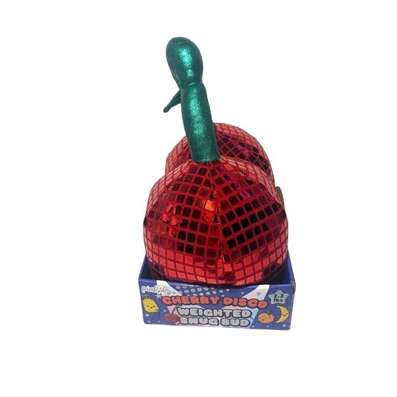 Pink Sky Cherry Disco Weighted Snug Bud Plush Stress Support Snuggle Buddy Calm - Picture 5 of 6